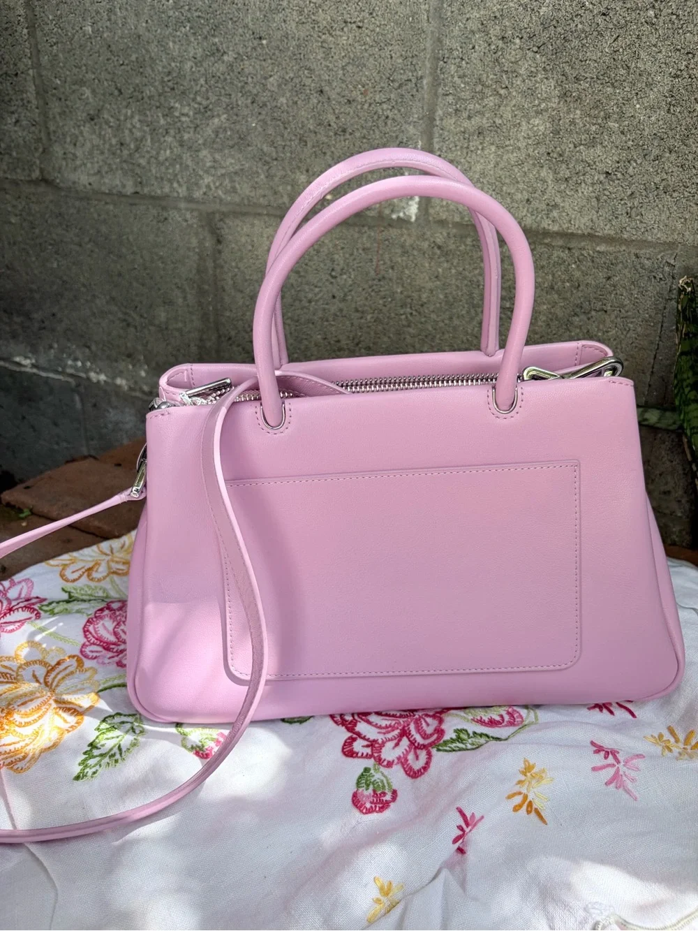 kate spade Grace pastel pink leather satchel with detachable strap